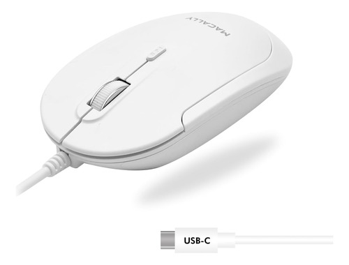 Mouse Macally Com Cabo Usb Tipo C/branco