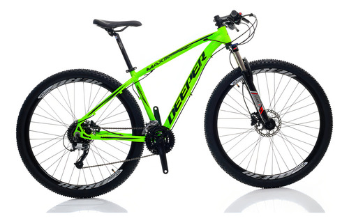 Bicicleta Aro 29 Deeper Shimano - Verde 17 - 24v Freio Hidráulico Suspensão Com Trava Cubos De Alumínio K7 Com Rolamento Blindado