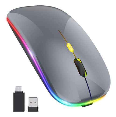 Mouse Led Sem Fio, Com Receptor Usb E Tipo C, Para Laptop (g