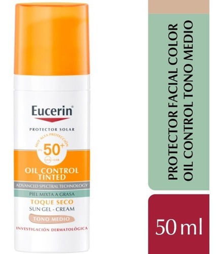 Eucerin Sun Fps 50 Oil Control Medio Toque Seco Facial 50 Ml