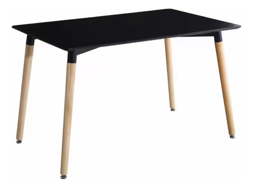 Mesa De Comedor Nordica Flia Hdc Group 120 Cm X 80 Cm Marrón Claro Negro