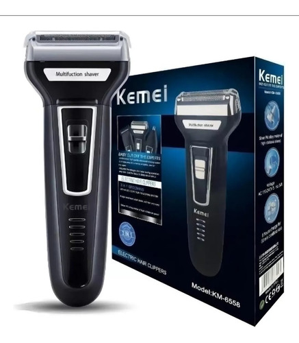 Barbeador e cortador de cabelo Kemei KM-6776 Preto 100V/240V (3 em 1)