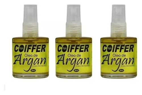 Kit Com 3 Óleo De Argan Coiffer 30ml Finalizador Capilar