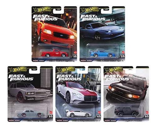 Set C/5 Pçs Velozes E Furiosos Hot Wheels Premium 1/64