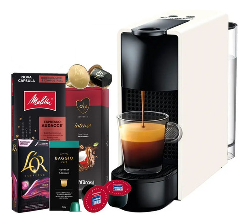 Cafeteira Nespresso Essenza Mini Branca 110v Com 40 Cápsulas