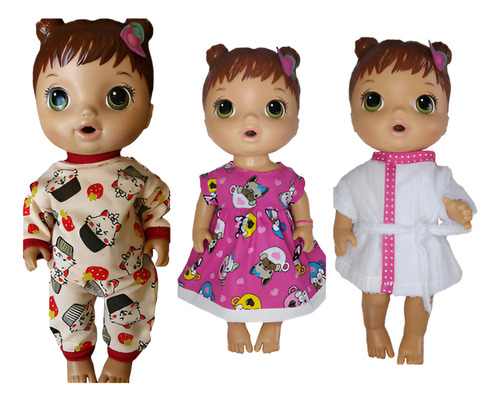 Roupas Padrão Baby Alive 10 Peças Bonecas Até 50 Cm Altura