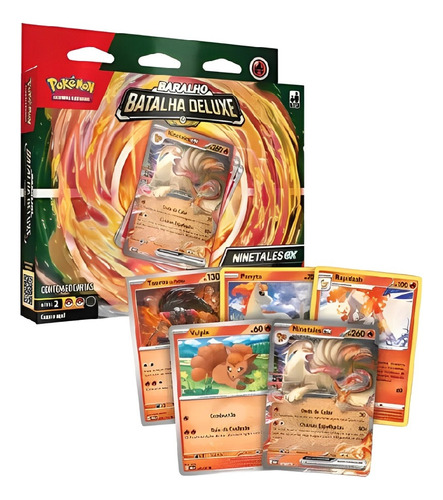 Jogo De Cartas Colecionáveis Brinq Carton Pokemon Deck De Batalha Deluxe 02 Ninetales Copag X Caixa De 1 Mazo Con 60 Cartas