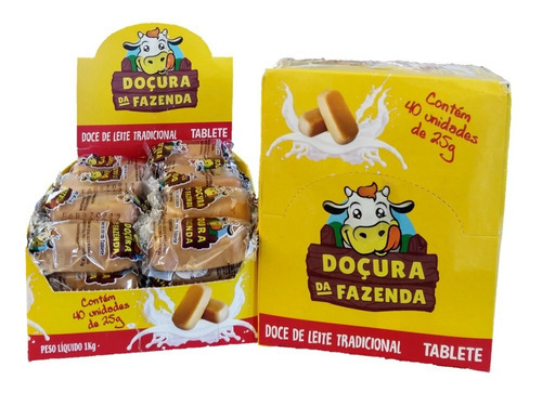 Doce De Leite Doçura Em Tabletes 40un 25g - Maravilhoso! Sabores Tradicional (leite