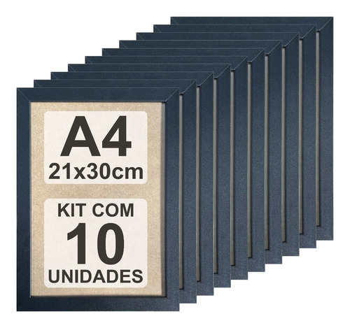 Kit 10 Moldura Quadro A4 21x30 Certificado Diploma C/acetato