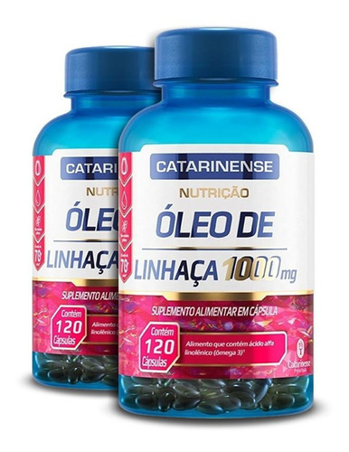 Kit 2 Óleo De Linhaça 1000mg Catarinense Com 120 Cápsulas