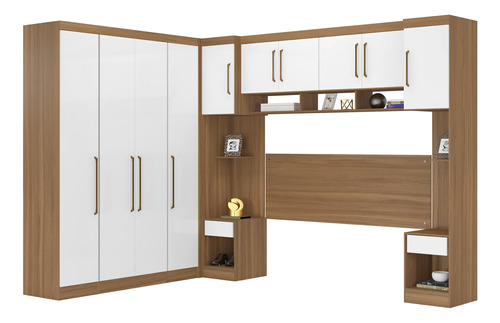  Quarto De Casal Guarda-roupa Modulado Para Cama Box Queen 