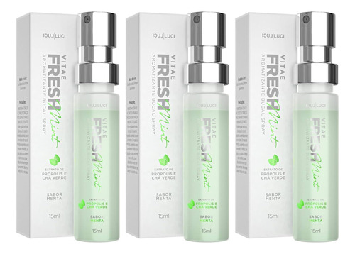 Kit 3x Spray Para Hálito Bucal Vitae Fresh Menta Luci Luci