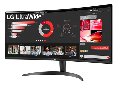 Monitor LG Ultrawide Curvo Tela Va 34 Wqhd Hdr10 34wr50qc-b Cor Preto 110V/220V