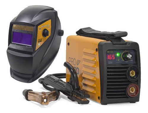 Máquina Solda Portátil Tig 165a Bivolt + Máscara Automática Cor Laranja 110v/220v (bivolt)