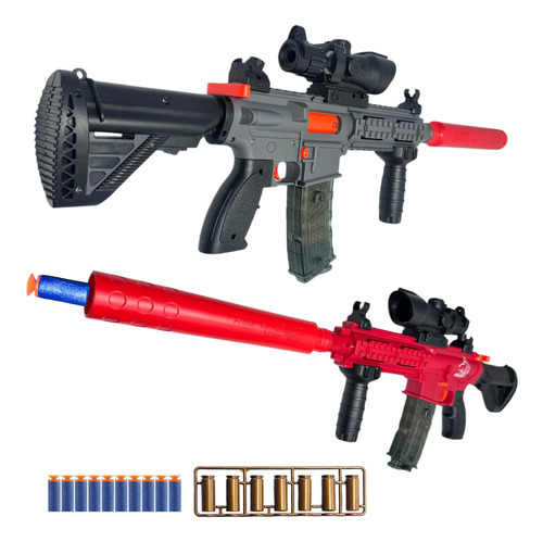 Fuzil Arma De Brinquedo Com Dardos E Capsulas Nerf Rifle