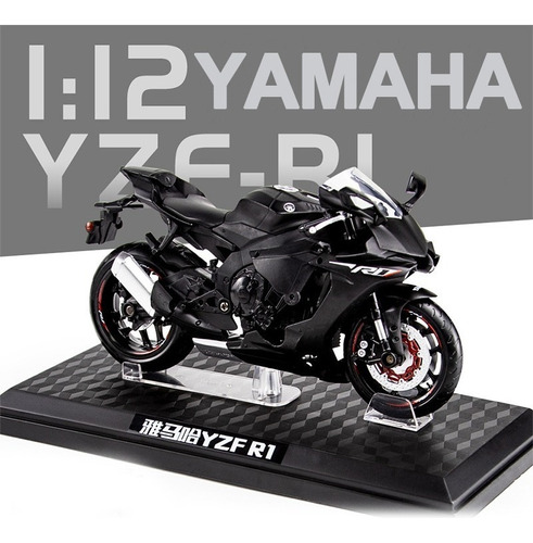 Motocicleta Yamaha Yzf R1 1:12 Scale Collection preta