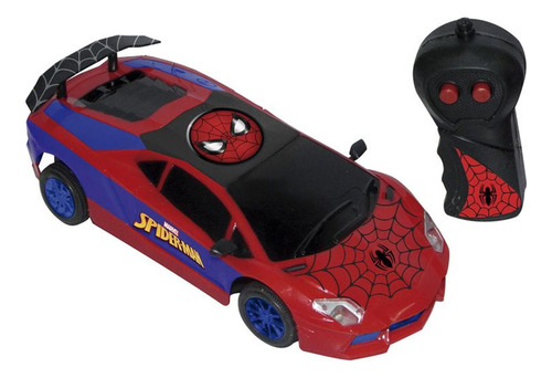 Carrinho Controle Remoto Homem Aranha Ultimate Candide Cor Vermelho e Azul