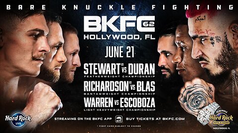 BKFC 62 HOLLYWOOD COUNTDOWN SHOW AND FREE PRELIM FIGHTS | LIVE!