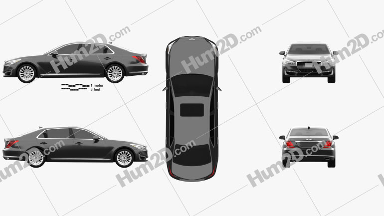 Genesis G90 2017 car clipart