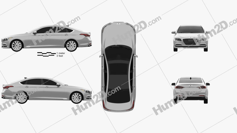 Genesis G80 2017 car clipart