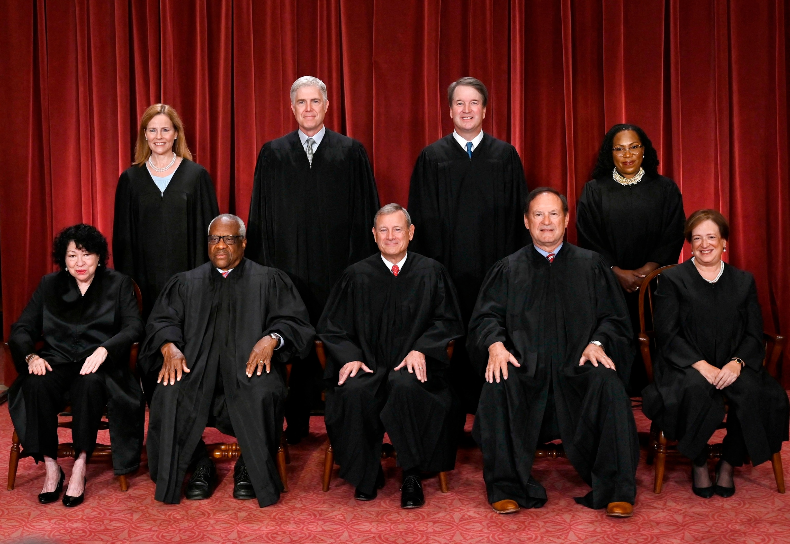 PHOTO: Justices of the Supreme Court pose for their official photo at the Supreme Court, Oct. 7, 2022. 