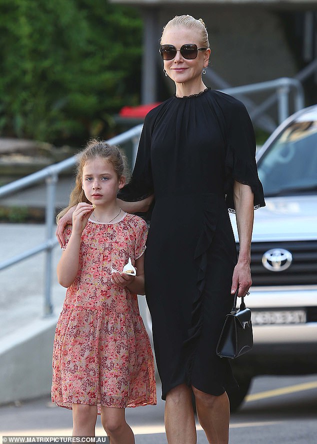 Hallelujah! Nicole Kidman and Keith Urban stepped out with their rarely seen daughters Sunday and Faith as the family headed to church in Sydney on Sunday Pictured: Nicole with daughter Faith