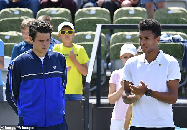 Auger-Aliassime (right) trained at the same Tennis Canada Montreal centre as Milos Raonic