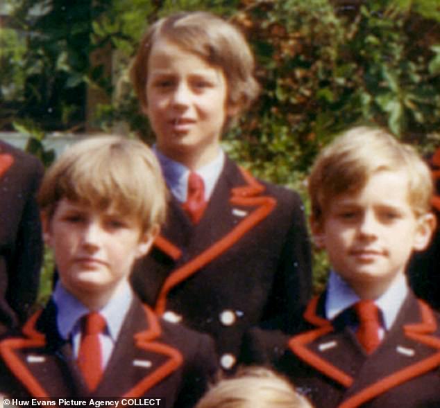 Austere times: David Cameron (centre) at Heatherdown Preparatory School in 1976. Mr Cameron attended the Berkshire school between the ages of seven and 13