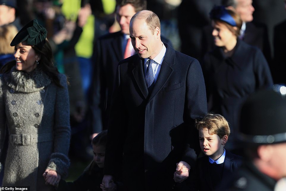 Kate cheerfully smiled and waved to adoring fans who waited for hours in the biting cold to see her and her family