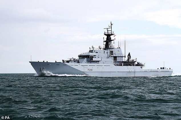 HMS Tyne was launched from Portsmouth to meet the sub first and guide it through waters