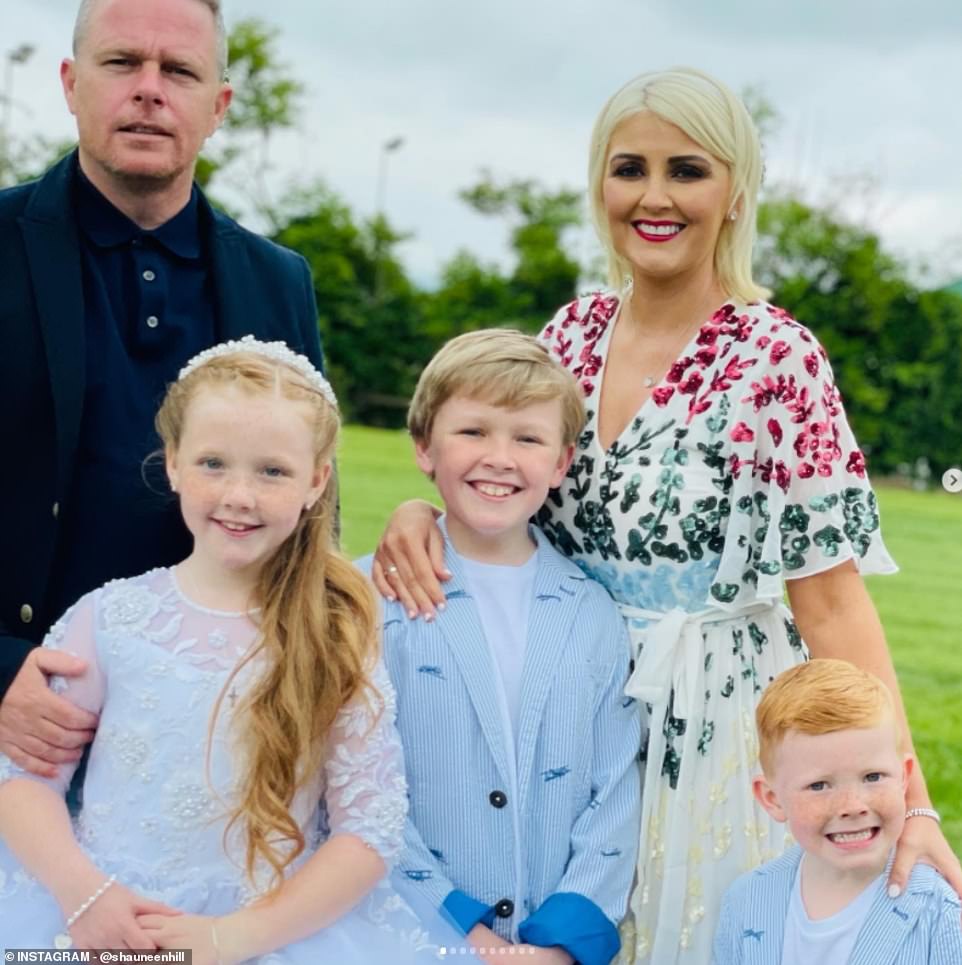 Mum Shauneen has now given up her job to be a full-time manager to her son - and rising star daughter, Georgia. Pictured from left: Darryl, Georgia, Jude, Shauneen and Jonah