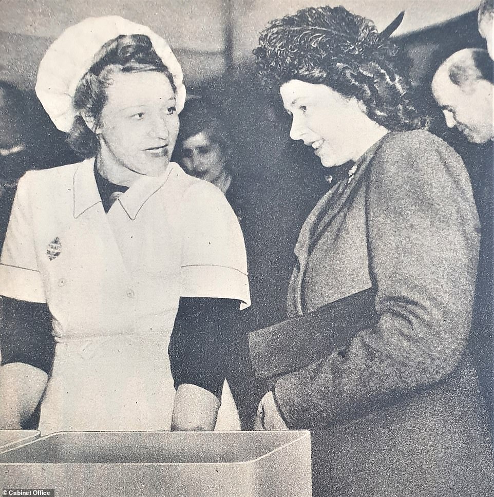 The Queen has been Navy, Army and Air Force Institutes patron since 1952. She is seen visiting a site in Portsmouth in 1946