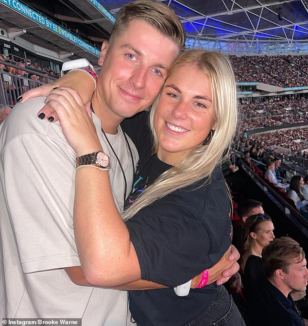 Brooke and her boyfriend looked overjoyed to be seeing Coldplay perform in concert