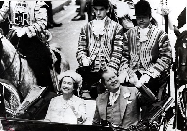 Now Mr Whybrew (back left, as a younger man), who is in his early-60s, is responsible for all the notes within that desk and many more besides