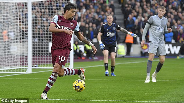 Lucas Paqueta was impactful with his passing and shots but was booked in the second half and is now suspended after collecting five yellow cards this season