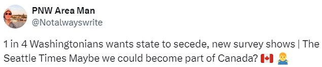 Americans from as far afield as California, Texas, and Washington are posting about secession