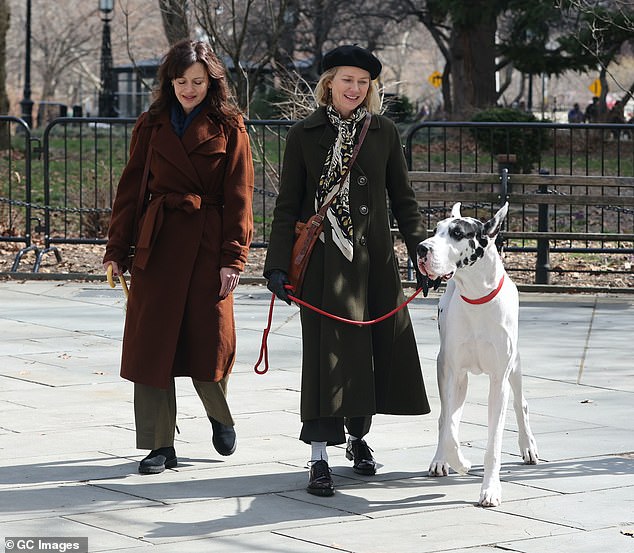 The book is centred on a novelist, played by Naomi, who takes in an older Great Dane after its owner - who was her friend and mentor - passes away