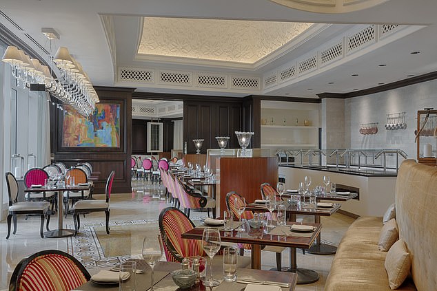 The indoor breakfast area (above) - technically The Terrace on the Corniche restaurant. Here, a 'feast' is laid on for guests