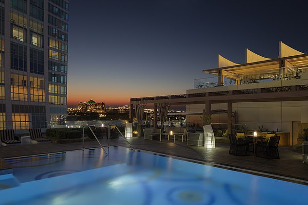 Pictured above is the hotel's inviting outdoor pool