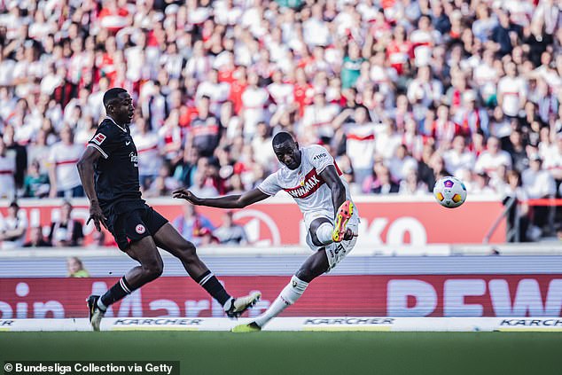 Serhou Guirassy (right) is the second-highest scorer in the Bundesliga this season with 25