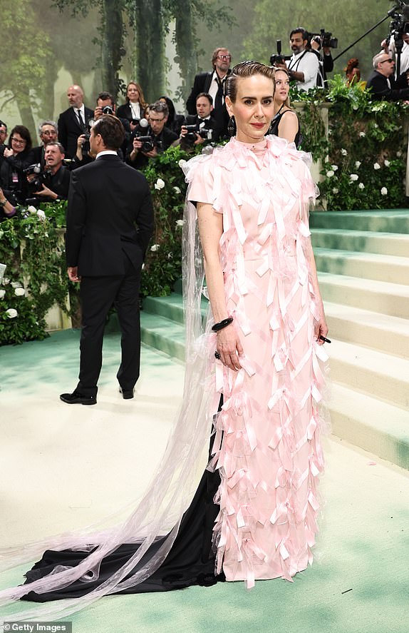 NEW YORK, NEW YORK - MAY 06: Sarah Paulson attends The 2024 Met Gala Celebrating "Sleeping Beauties: Reawakening Fashion" at The Metropolitan Museum of Art on May 06, 2024 in New York City. (Photo by Jamie McCarthy/Getty Images)