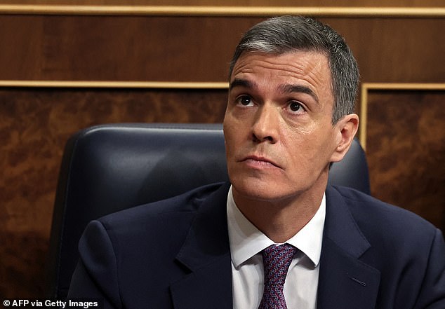 Spain's Prime Minister Pedro Sanchez charged that his Israeli counterpart Benjamin Netanyahu's campaign of 'pain and destruction' in the Gaza Strip was now putting the two-state solution in 'danger' as he announced Spain would recognise the State of Palestine