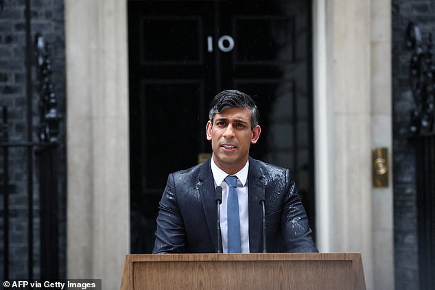 The campaign got off to a less than auspicious start last night as Mr Sunak announced the summer election in a dramatic - and soaking wet - Downing Street statement