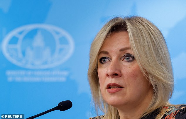 Russian Foreign Ministry spokeswoman Maria Zakharova speaks during a news conference in Moscow, Russia