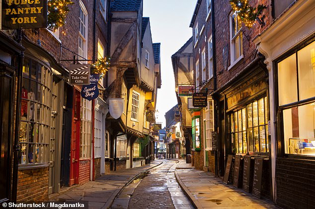 In York, Alice recommends exploring the ancient city walls, visiting the 'stunning' York Minster and wandering through the Shambles (above)