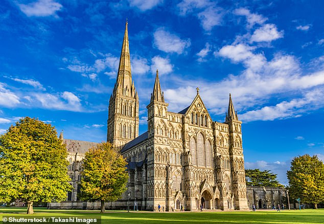 Alice said: 'Salisbury is a wonderful city to stroll around, with great independent shops, beautiful architecture, and amazing countryside.' Above is the city's 'incredible' cathedral