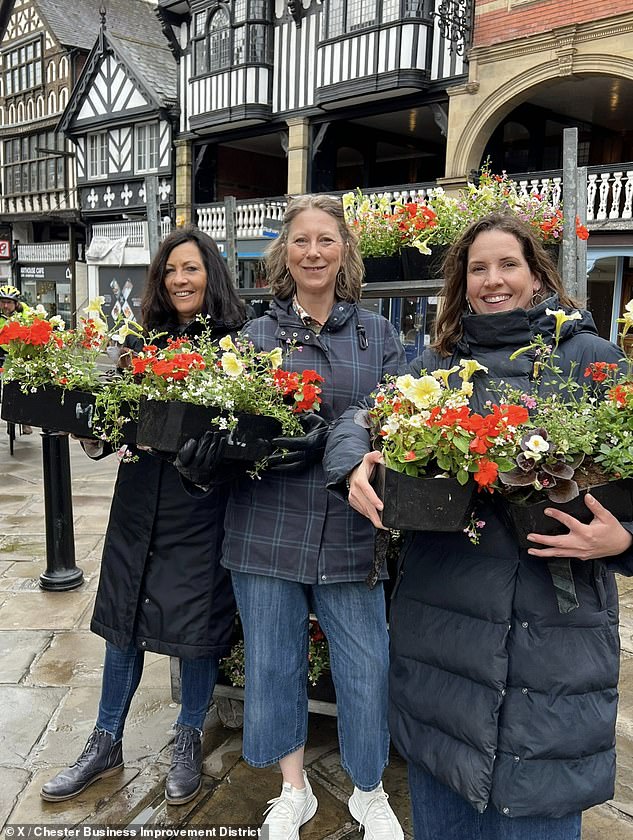 The city is being decorated with 100,000 flowers planted in displays across the city throughout the summer, paid for by the groom himself to mark his marriage