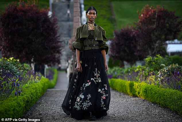 Corset-style bodices were also a common motif in the looks, which appeared to nod to historical royal looks