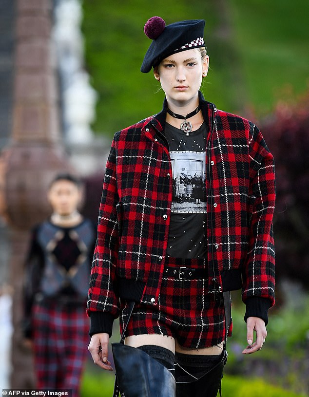 Tartan, leather, lace and feathers were all on display as models flaunted daring looks at the star-studded Dior Cruise show held in the picturesque ground of Perthshire's Drummond Castle on Monday