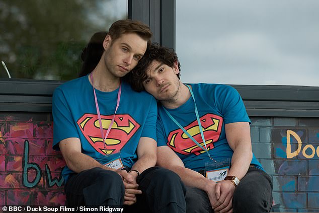 The heartwarming love story was brough to life by Welsh actor Sion Daniel Young (Gabriel, left), 34, and Irish star Fra Free (Andy, right), 37